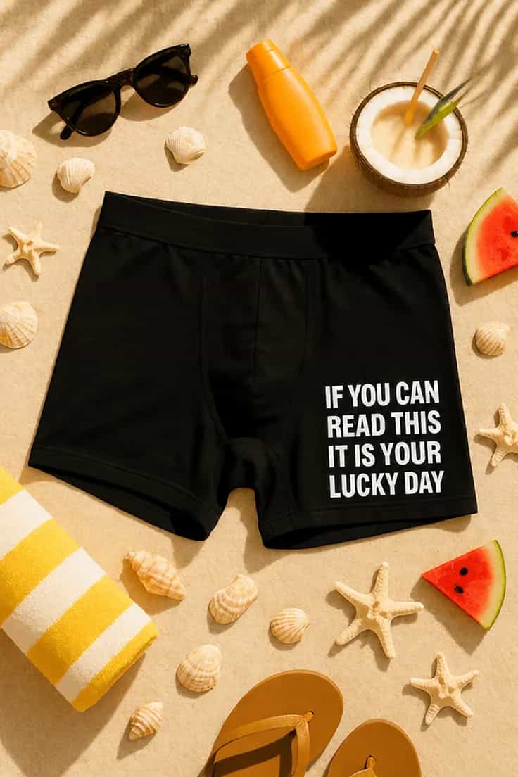 Hauskat bokserit Onnenpäivä teksti – IF YOU CAN READ THIS
