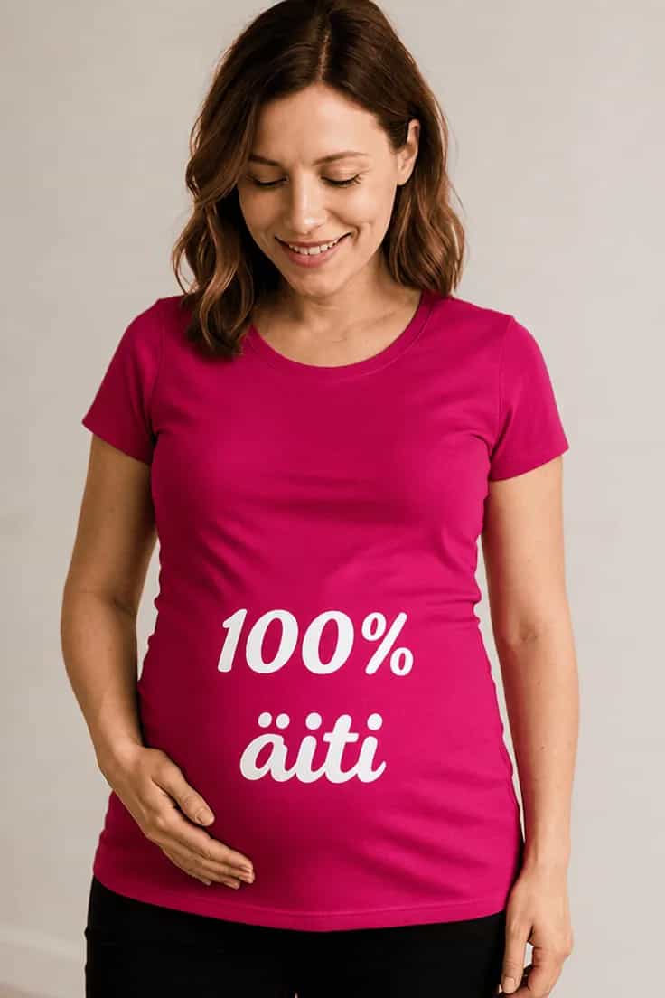 Äitiys t-paita 100 prosenttia äiti