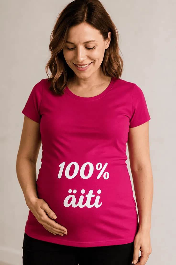 Äitiys t-paita 100 prosenttia äiti