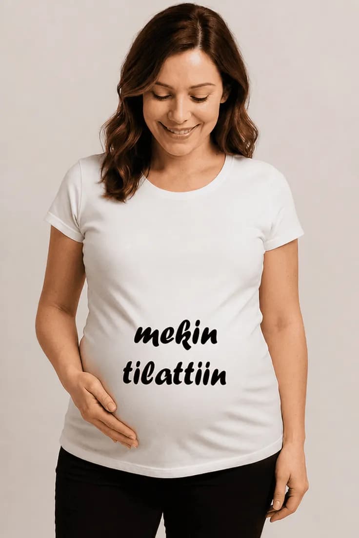 Äitiys t-paita Mekin tilattiin