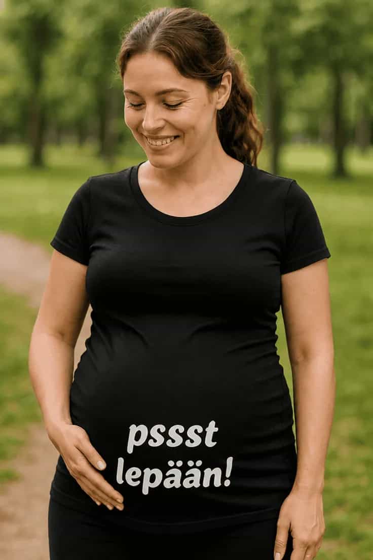 Äitiys t-paita Pssst lepään