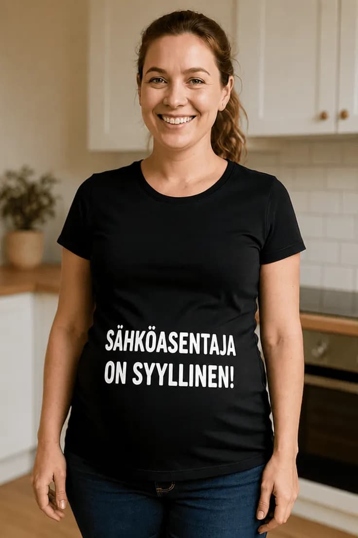 Äitiys t-paita Syyllinen – valitsemallasi ammatilla