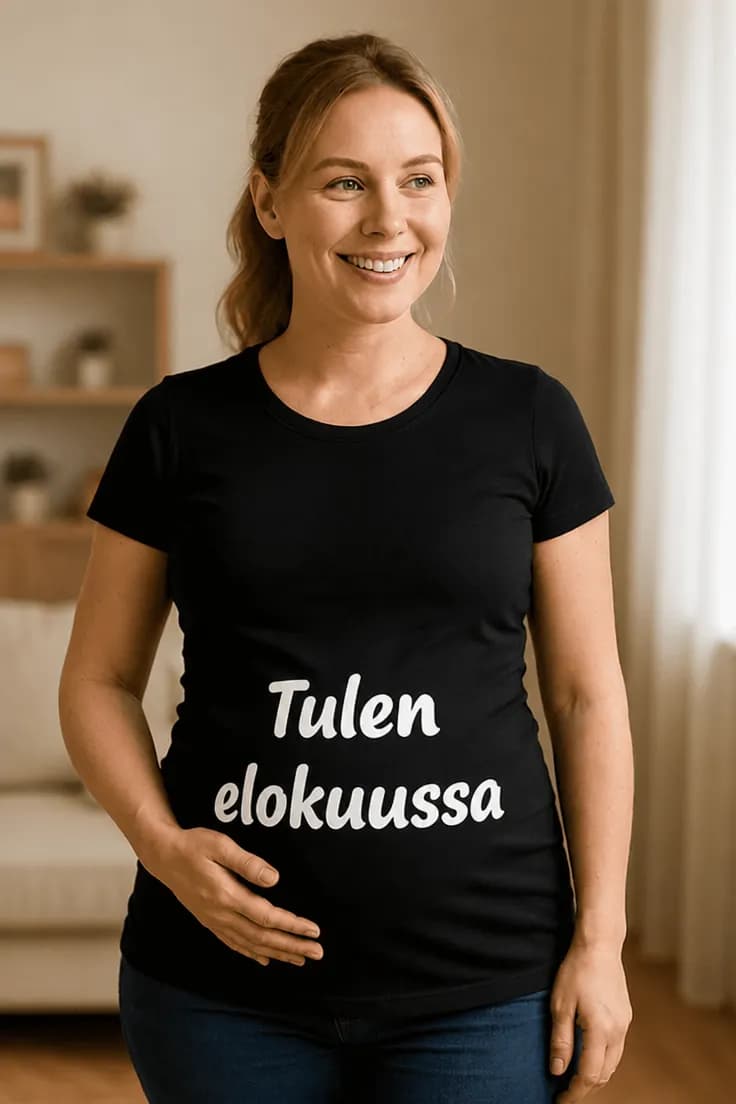Äitiys t-paita Tulen elokuussa