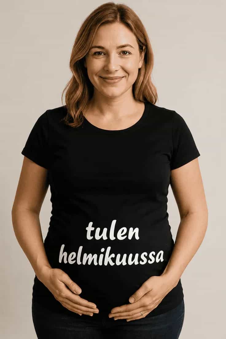 Äitiys t-paita Tulen helmikuussa