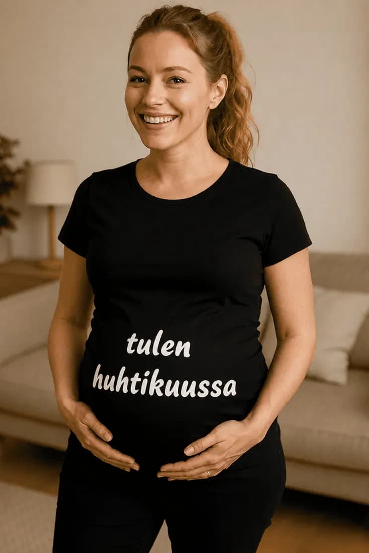 Äitiys t-paita Tulen huhtikuussa