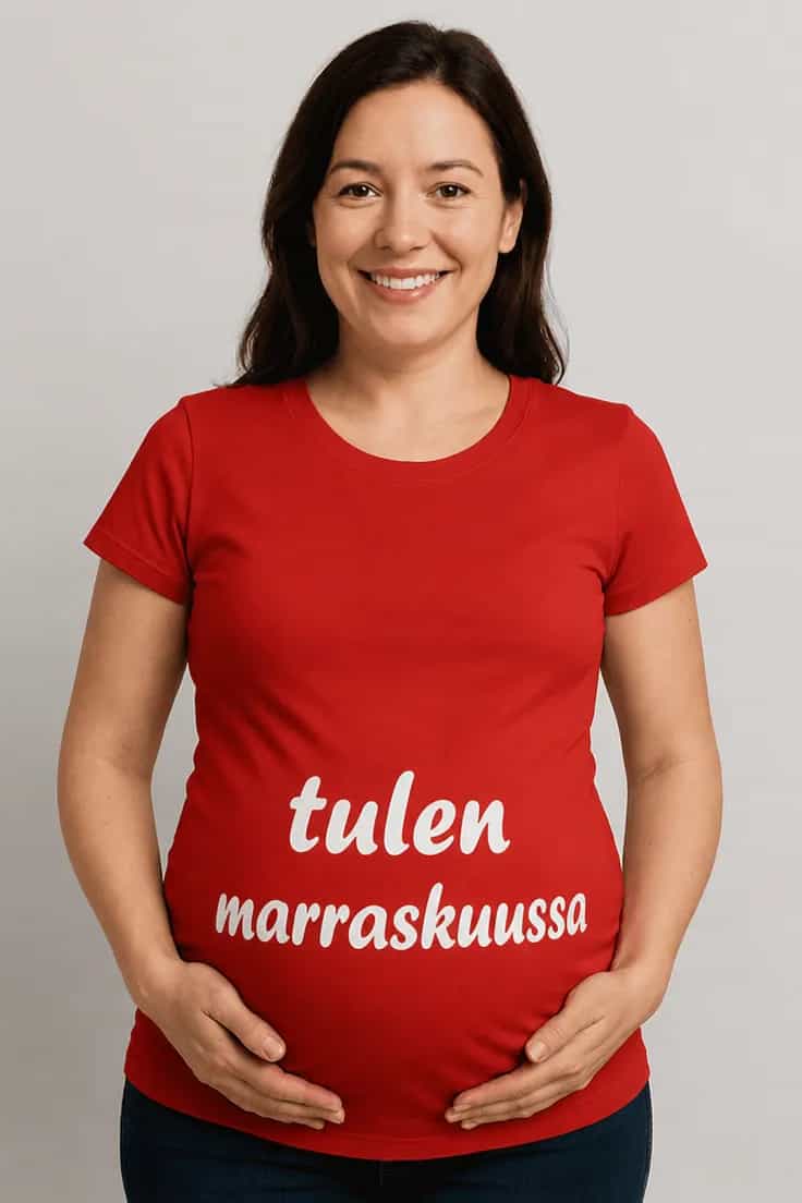 Äitiys t-paita Tulen marraskuussa