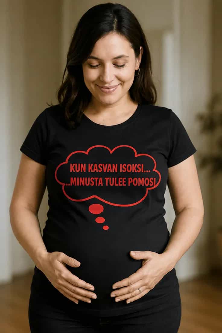 Äitiys t-paita Tuleva pomo – KUN KASVAN ISOKSI...