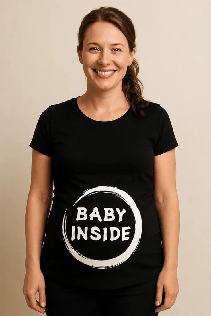 Äitiys t-paita Vauva sisällä ympyrä BABY INSIDE