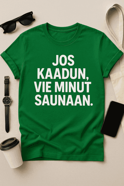 Jos kaadun, vie minut saunaan -T-paita
