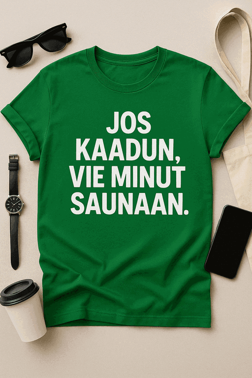 Jos kaadun, vie minut saunaan -T-paita