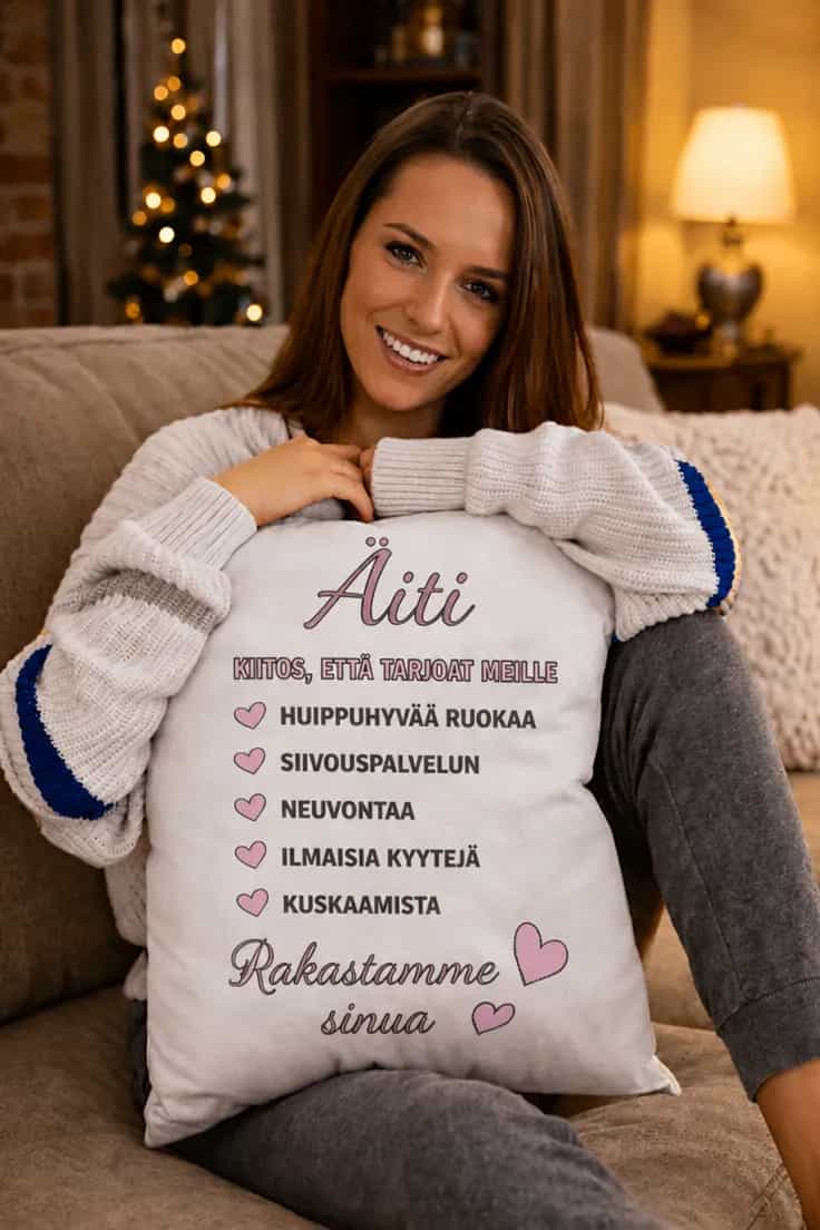 Koristetyyny Kiitos äiti rakastamme sinua