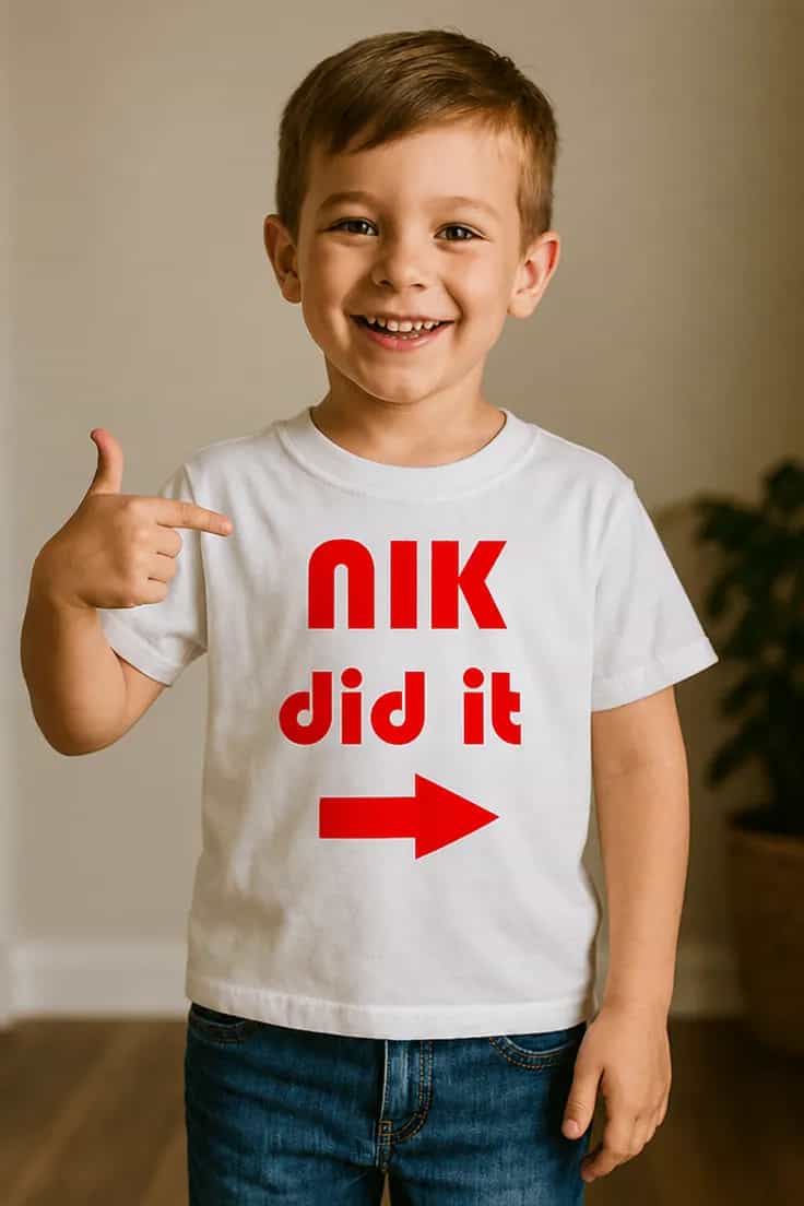 Lasten t-paita Did it nimellä – NIK did it