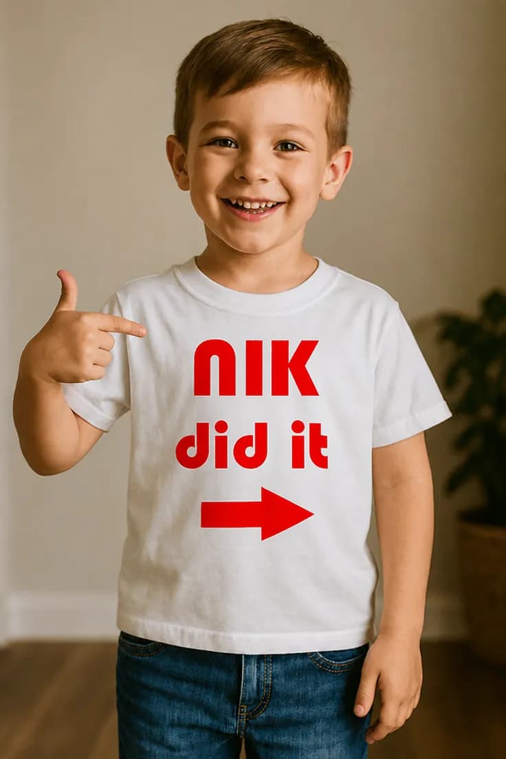 Lasten t-paita Did it nimellä – NIK did it