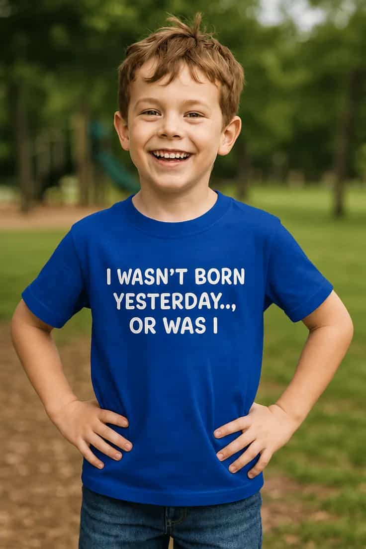 Lasten t-paita En syntynyt eilen – I WASN'T BORN Y