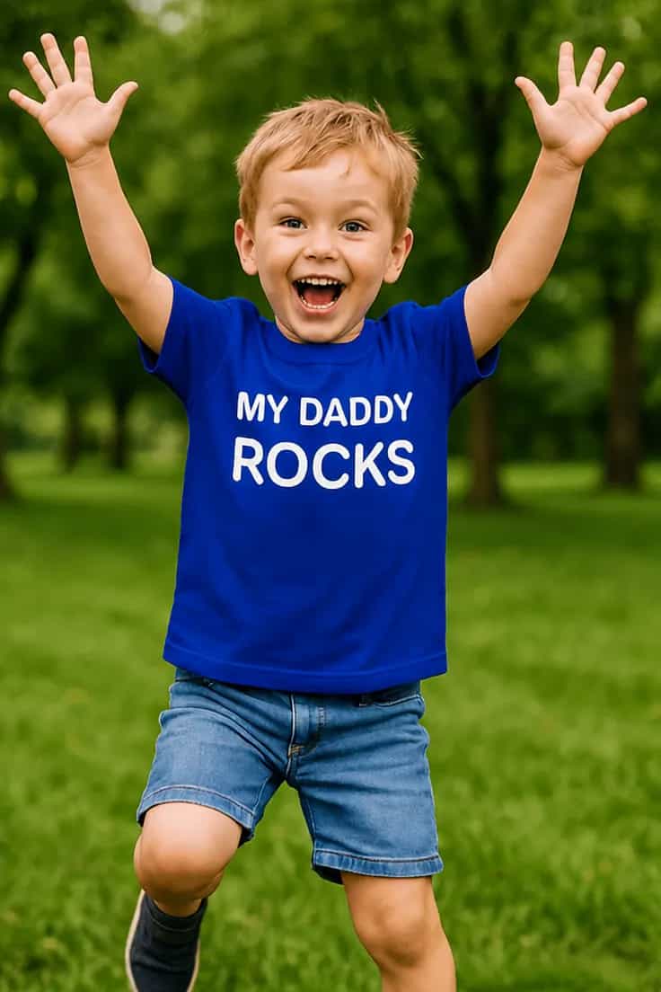 Lasten t-paita Isä rokkaa – 949 MY DADDY ROCKS