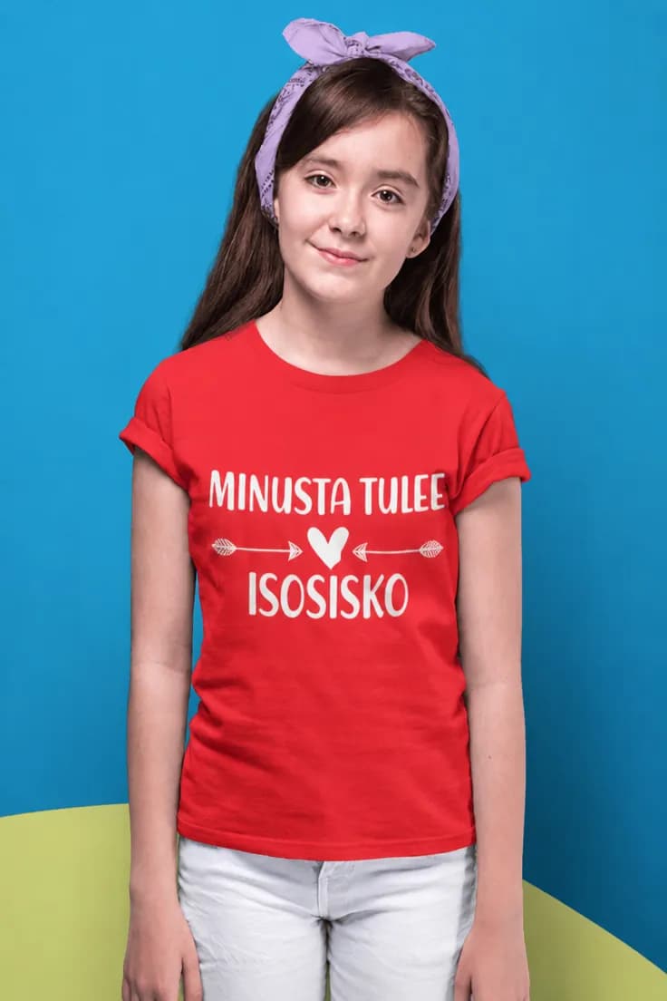 Lasten t-paita Isosiskoksi tulossa – MINUSTA TULEE