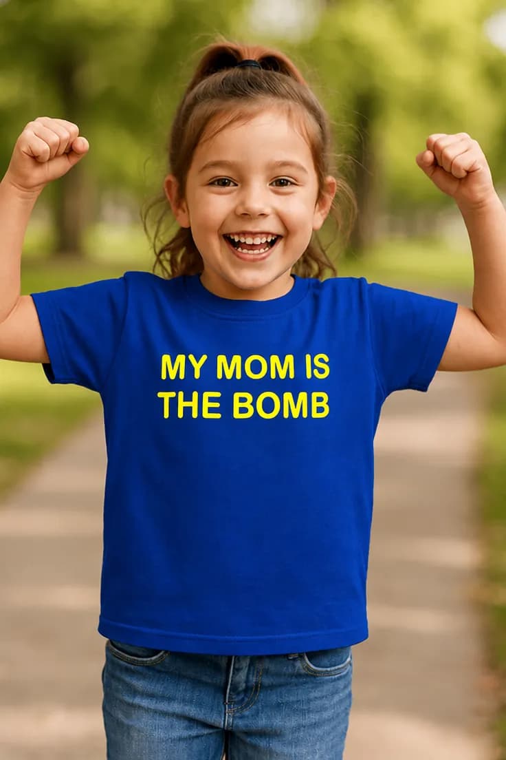 Lasten t-paita Äiti on huippu – MY MOM IS THE BOMB