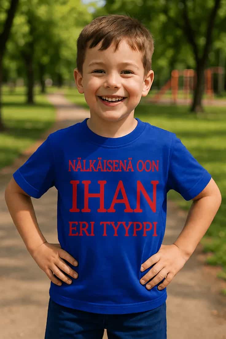 Lasten t-paita Nälkäisenä eri tyyppi
