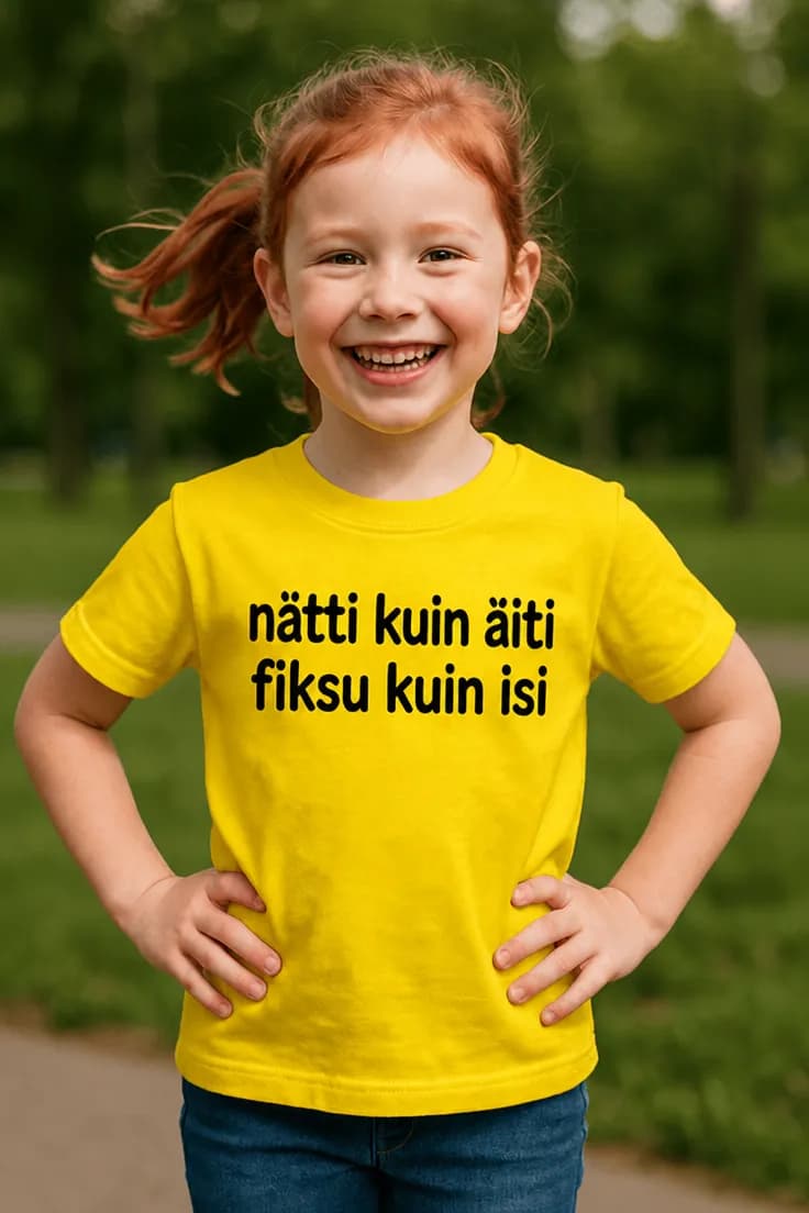 Lasten t-paita Nätti ja fiksu – nätti kuin äiti