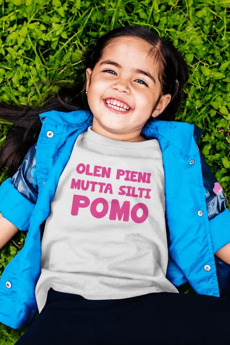Lasten t-paita Pieni mutta pomo – pinkki