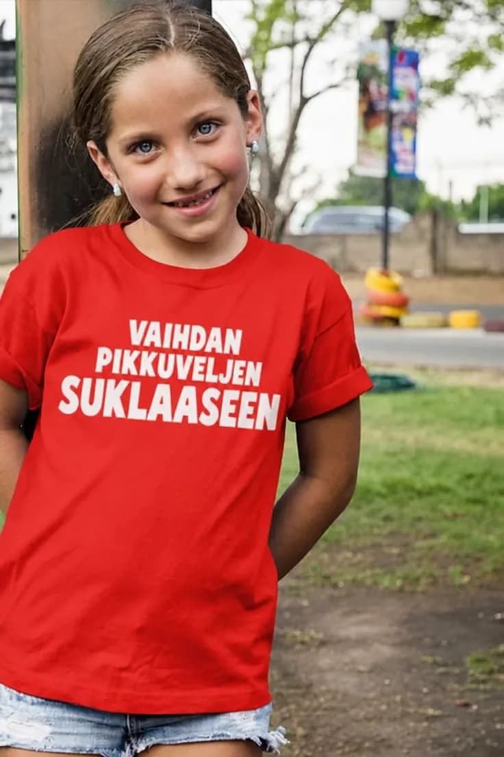 Lasten t-paita Vaihdan pikkuveljen suklaaseen