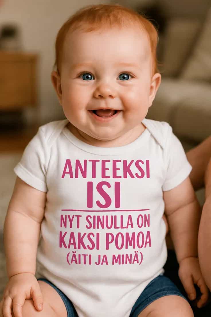 Vauvan body Anteeksi isi kaksi pomoa