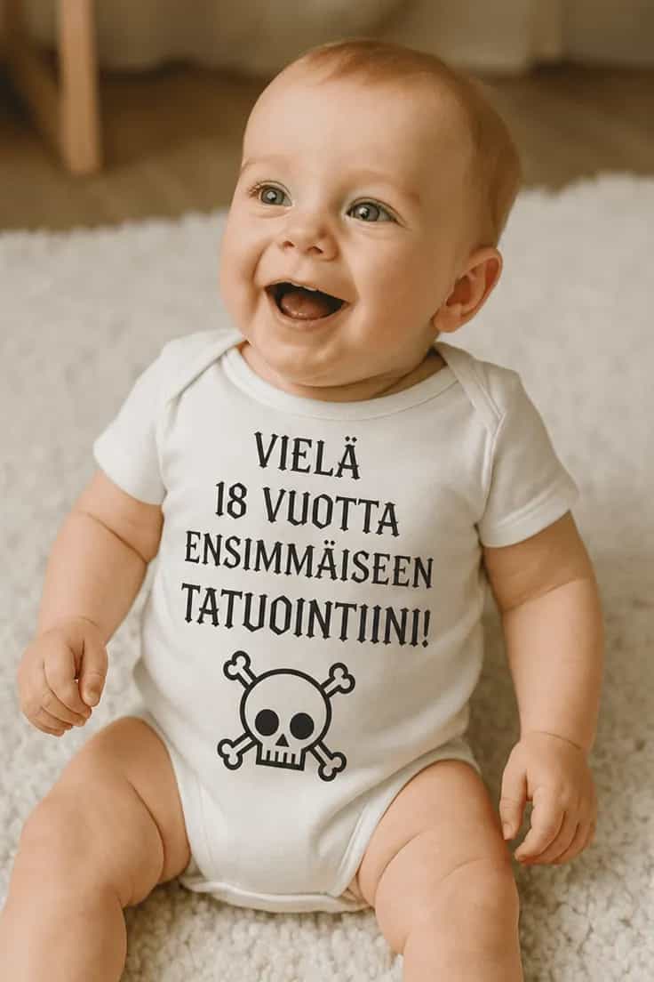 Vauvan body Ensimmäinen tatuointi – VIELÄ 18 VUOTTA