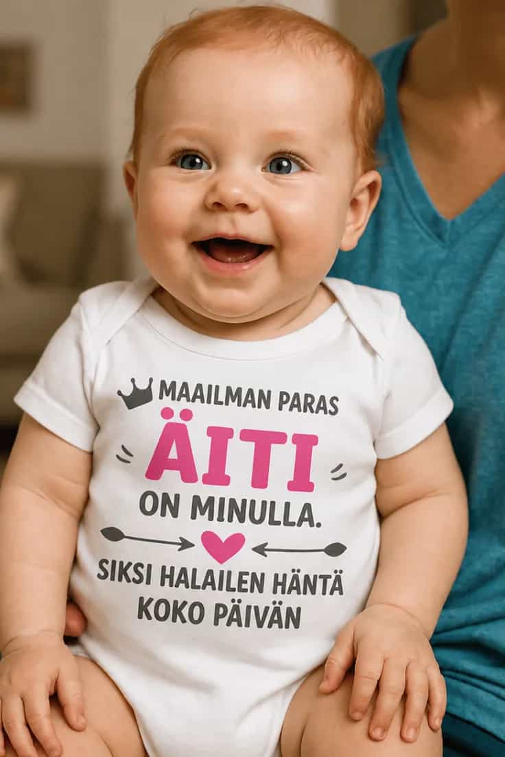 Vauvan body Halailen äitiä koko päivän