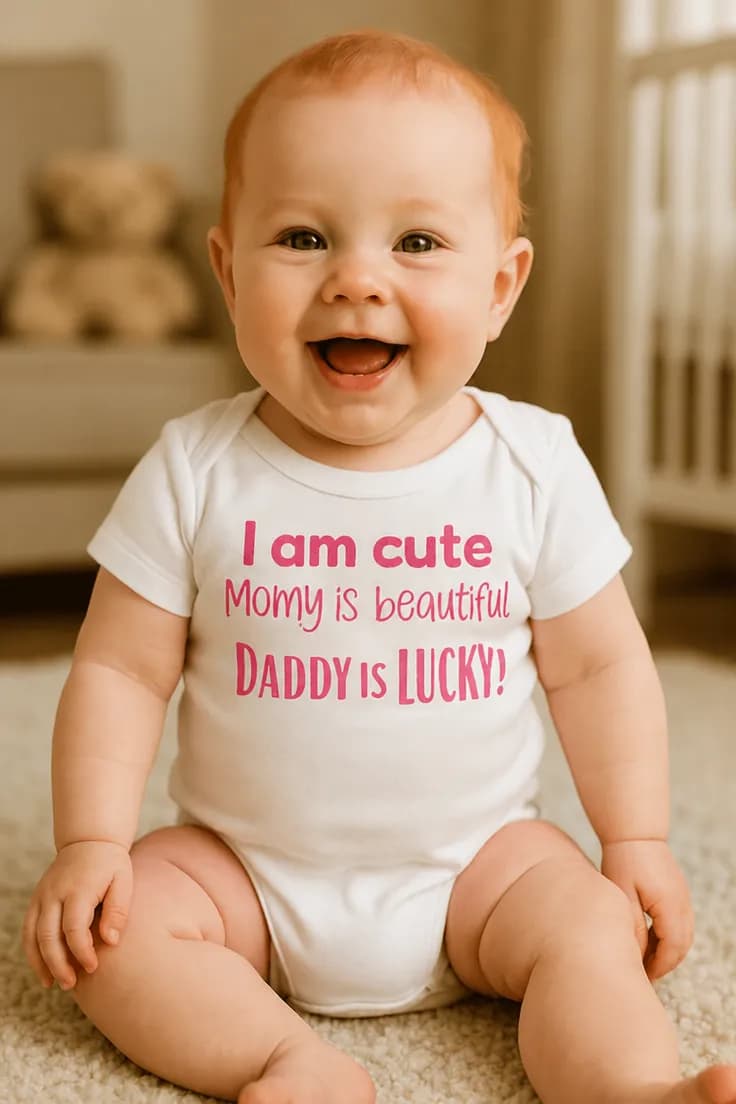 Vauvan body I am cute Momy is beautiful DADDY IS LUCKY!