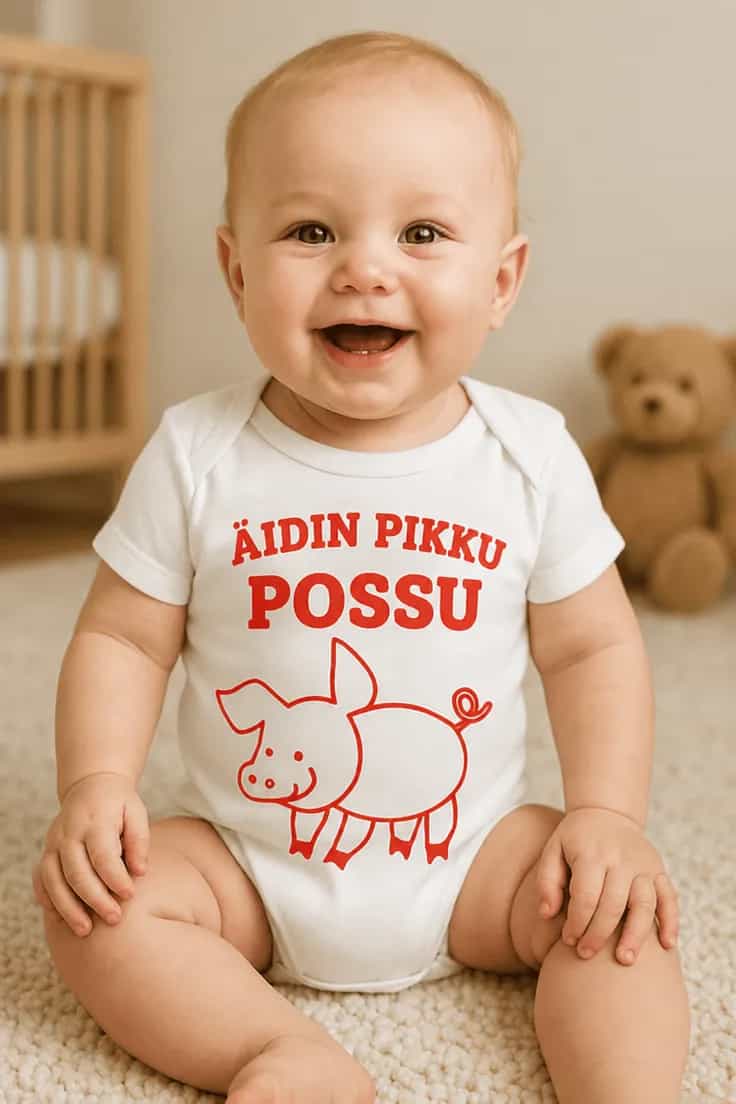 Vauvan body Äidin pikku possu – ÄIDIN PIKKU POSSU