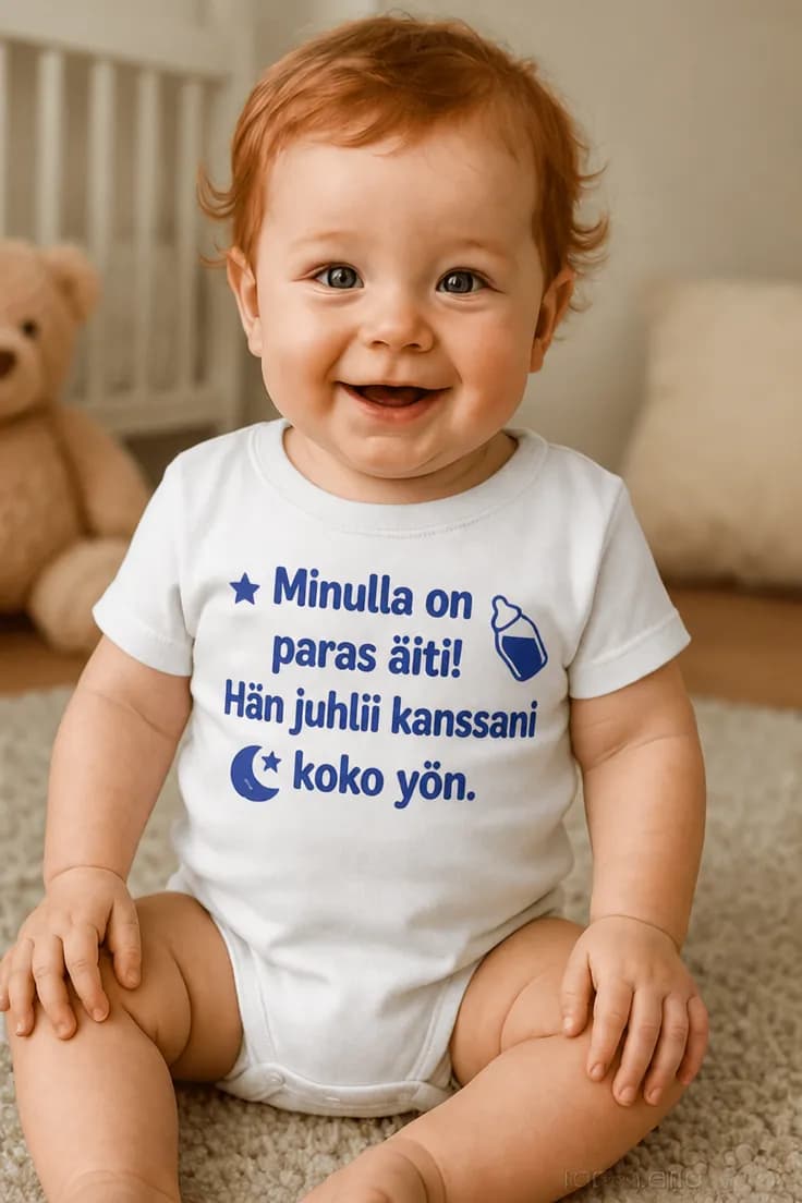 Vauvan body Juhlii koko yön – Minulla on paras äiti!