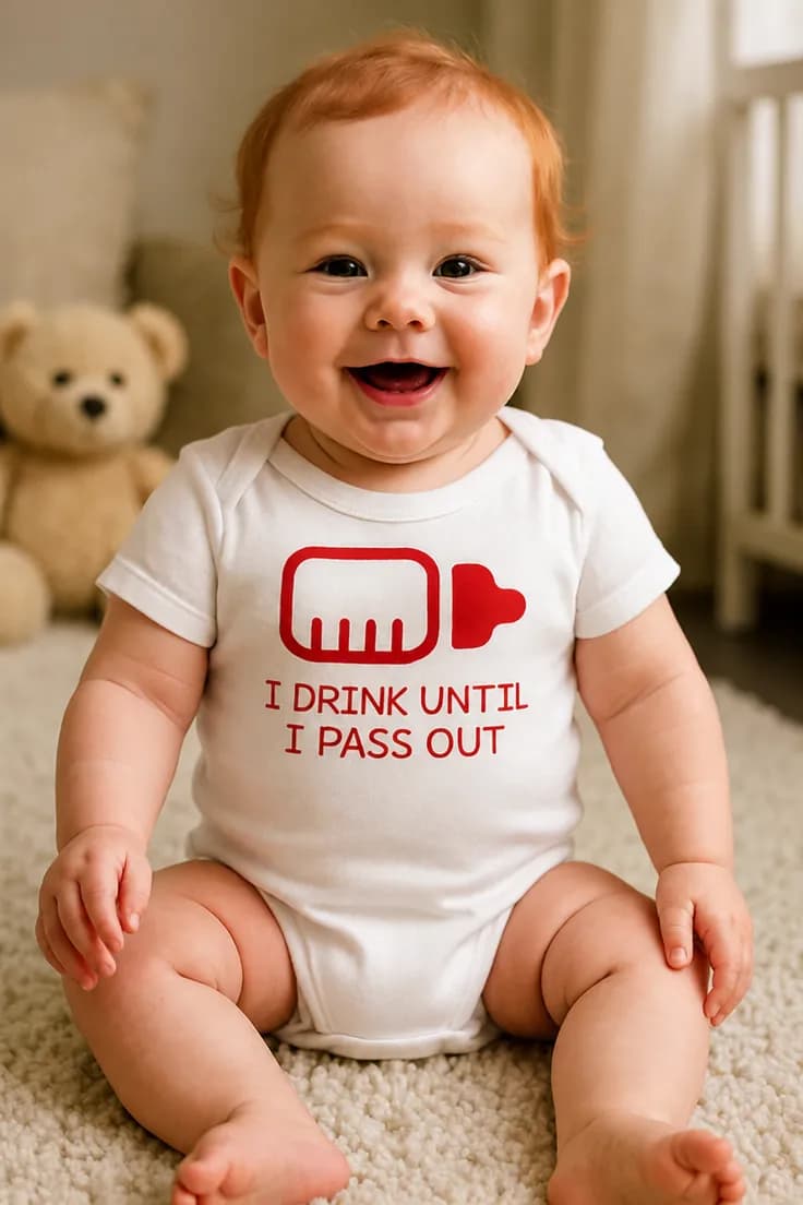 Vauvan body Juon kunnes sammun – I DRINK UNTIL I PASS OUT