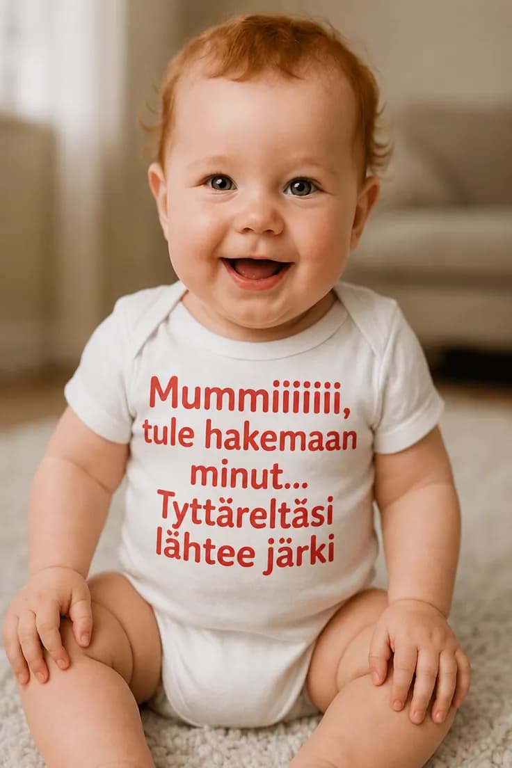 Vauvan body Mummi tule hakemaan – hauska lahja