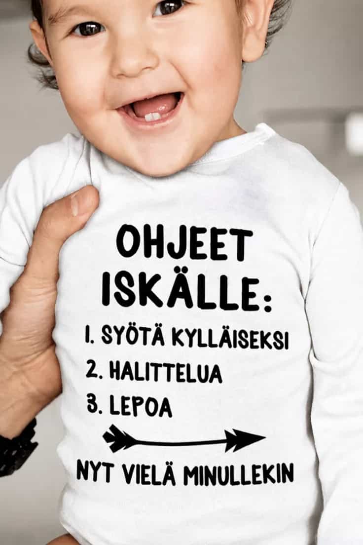 Vauvan body Ohjeet iskälle – OHJEET ISKÄLLE: