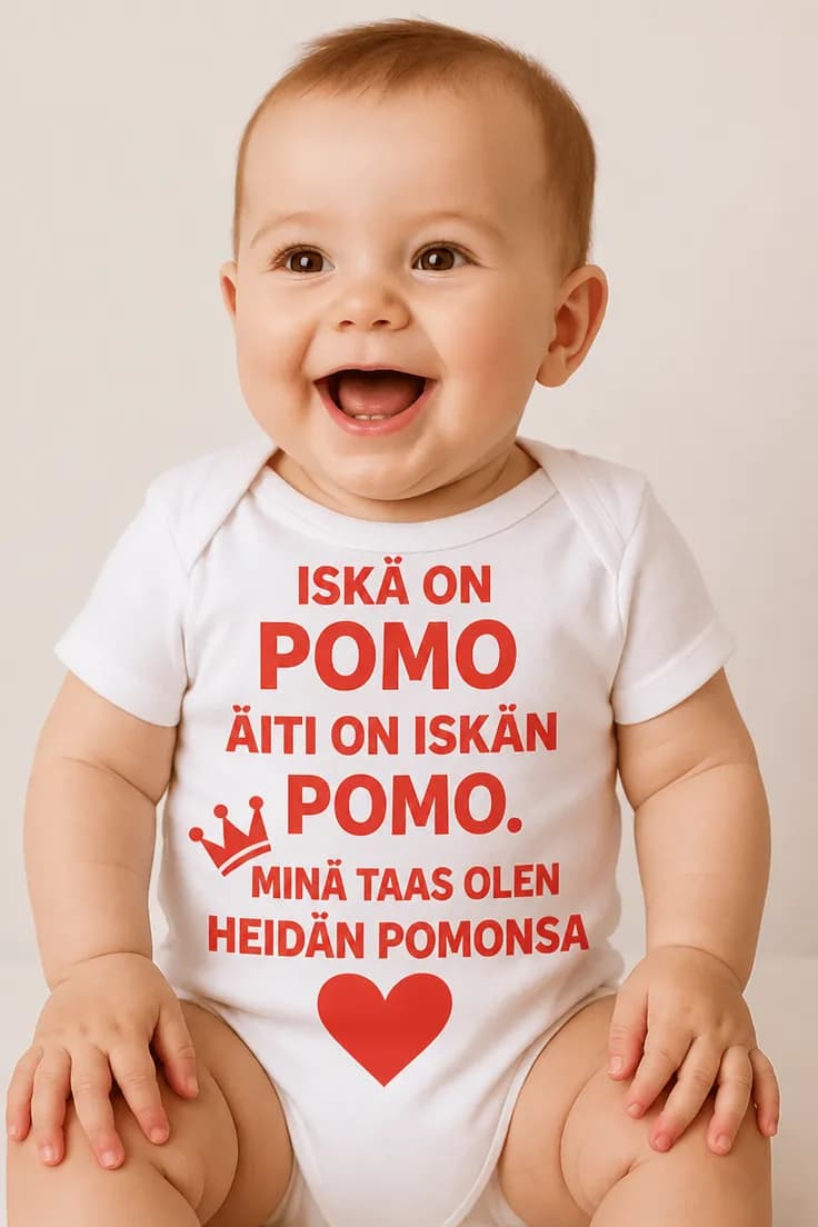 Vauvan body Perheen pomo – pomo tai pomotar valittavissa