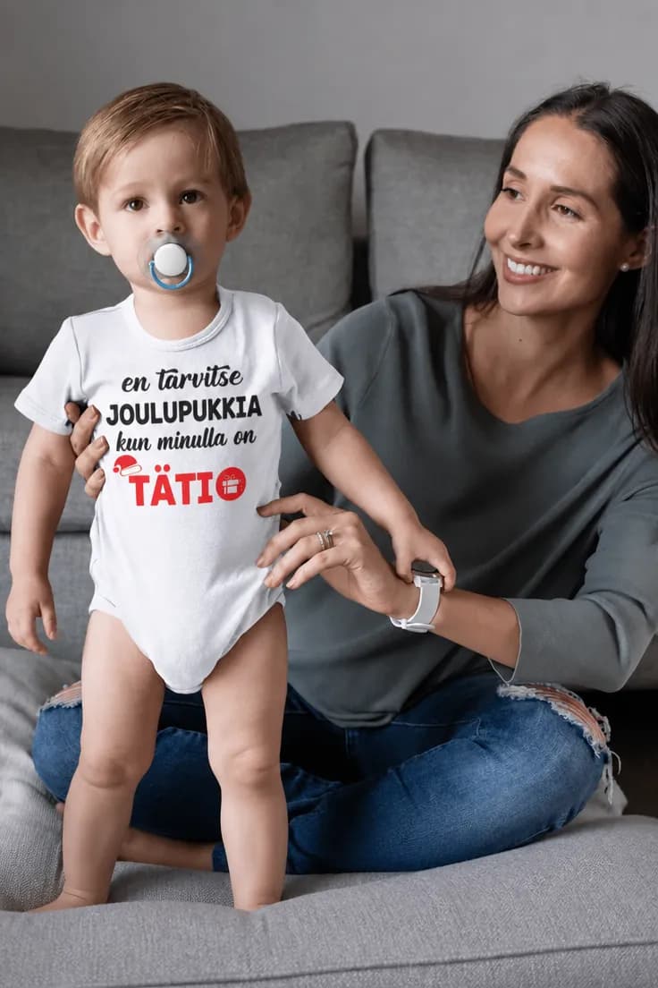 Vauvan body Täti korvaa joulupukin omalla nimellä