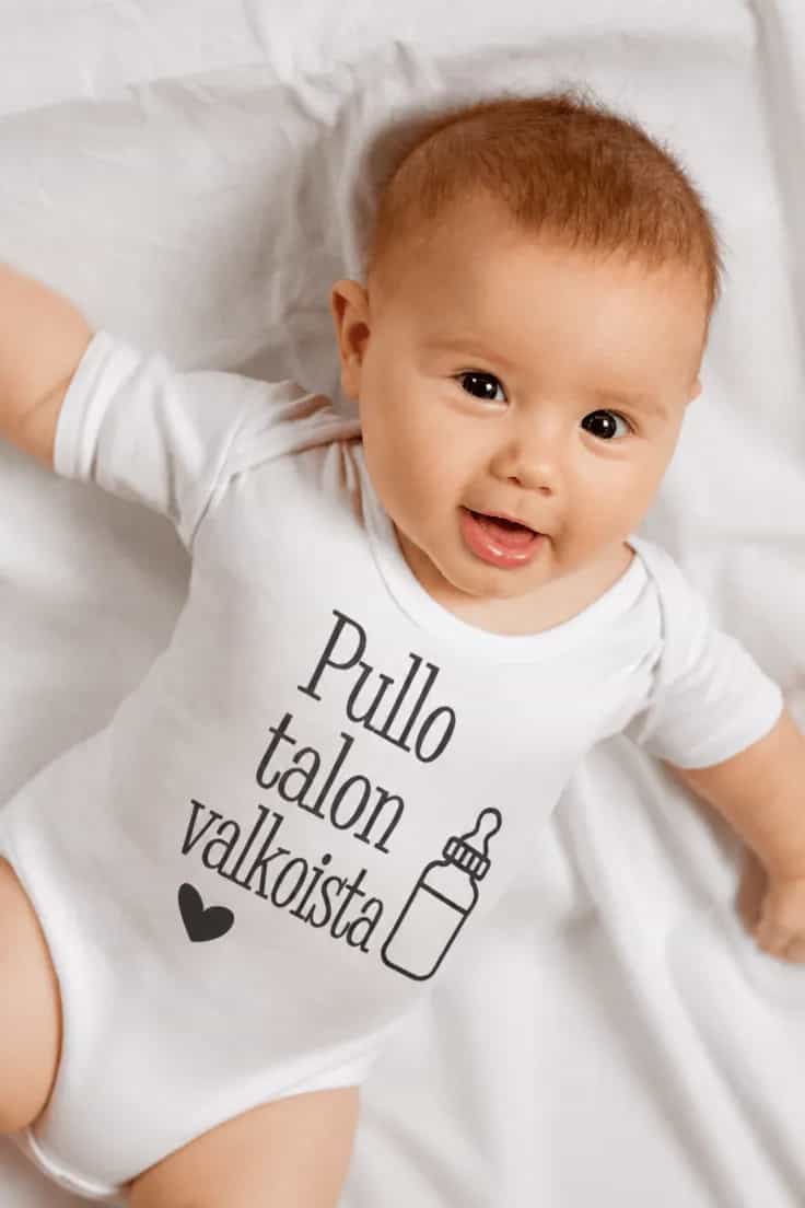 Vauvan body Talon valkoista – Pullo talon valkoista