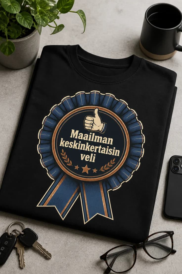 Veljelle T-paita – Maailman keskinkertaisin veli