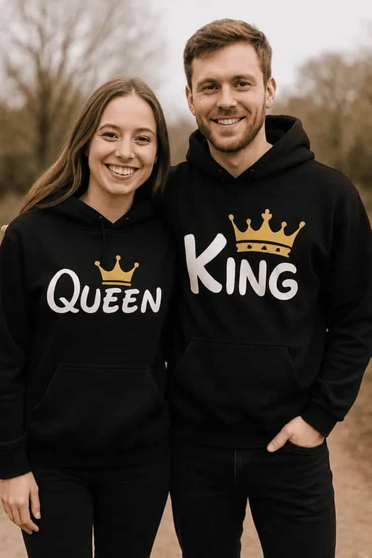 Villapaita King queen kaksivärinen setti QUEEN KING