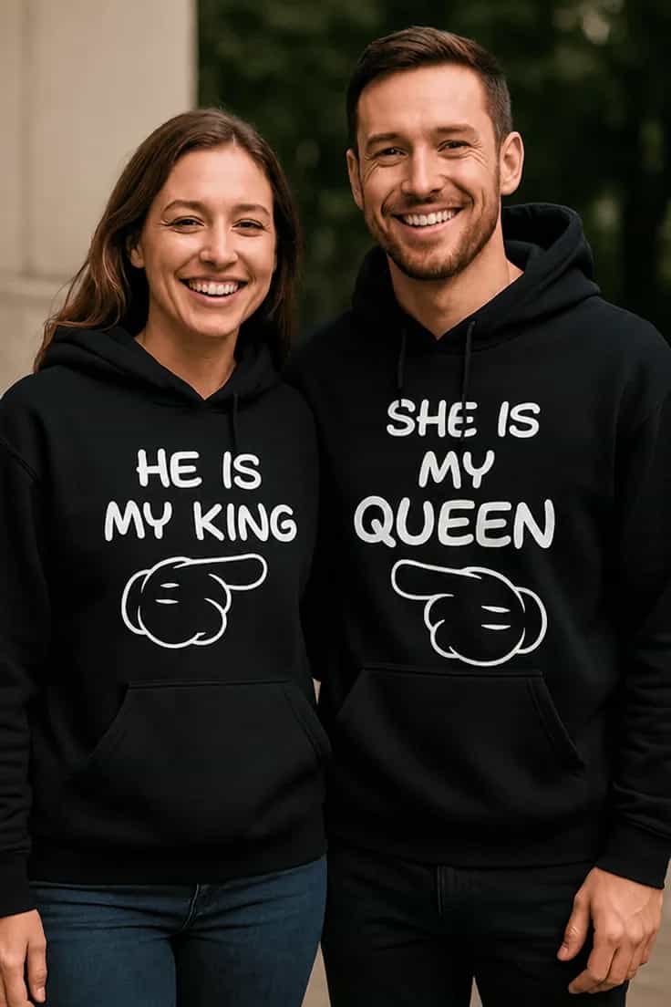 Villapaita Kuningas ja kuningatar parille HE IS MY KING