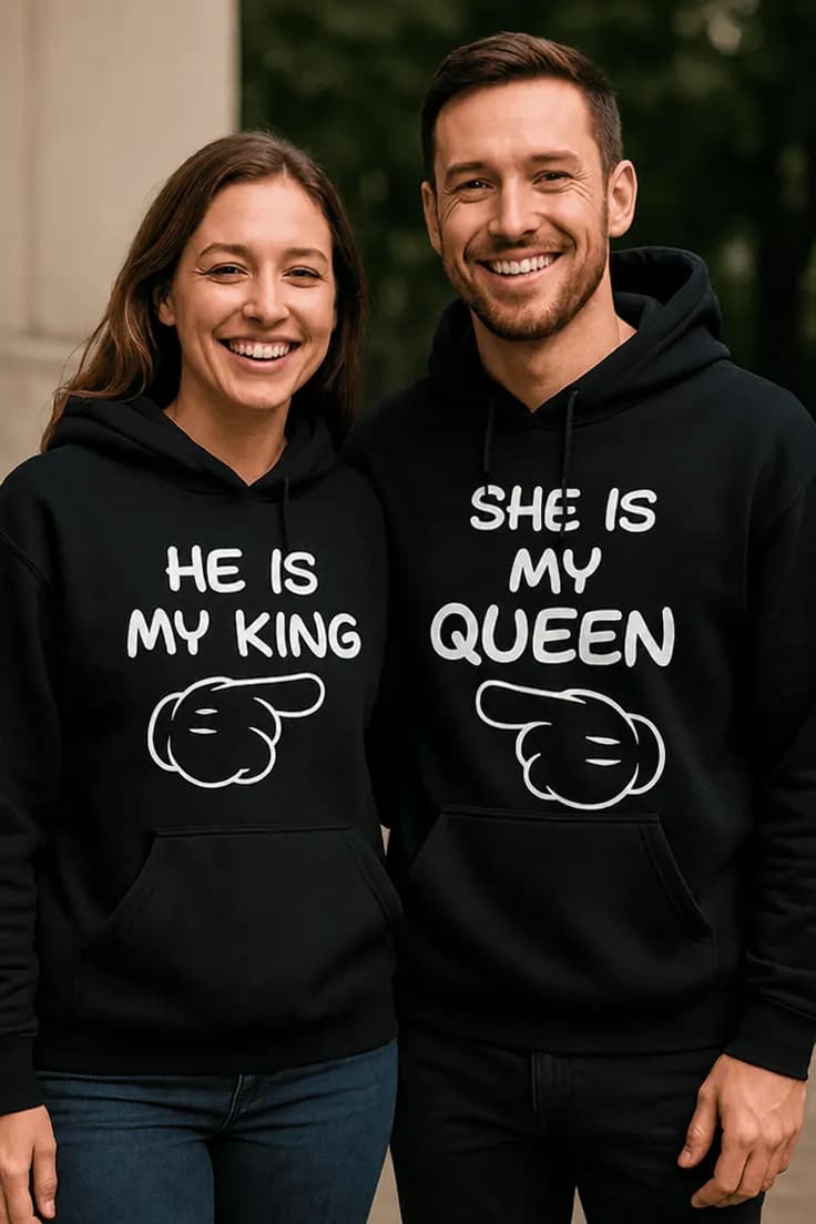 Villapaita Kuningas ja kuningatar parille HE IS MY KING