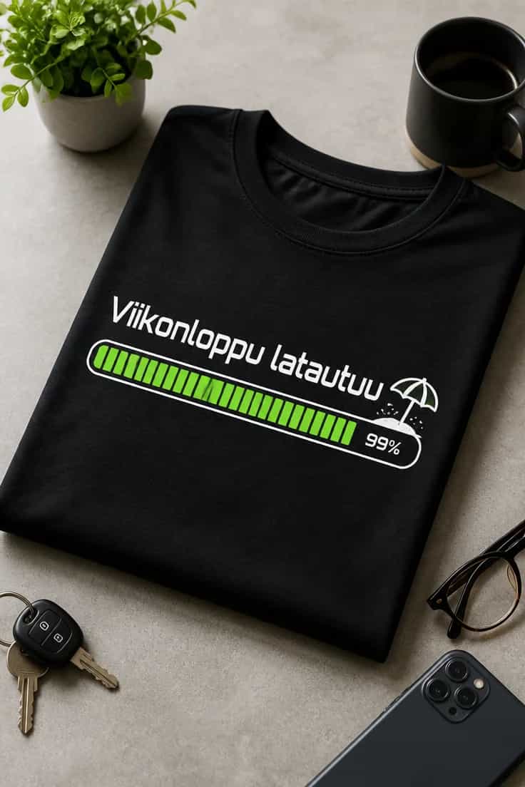 Weekend loading -t-paita – Viikonloppu latautuu