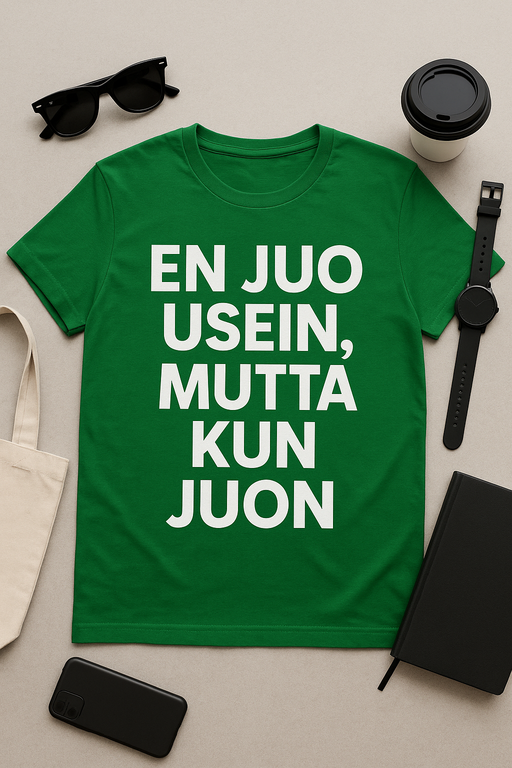 En juo usein, mutta kun juon - T-paita