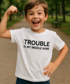 TROUBLE IS MY MIDDLE NAME - Lasten T-paita