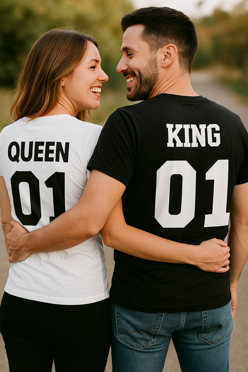 KING QUEEN (kaksivärinen setti) - T-paita