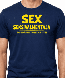 Hauska t-paita: SEX-valmentaja – ensimmäinen tunti ilmaiseksi