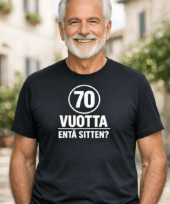 Hauska t-paita: 70 vuotta, entä sitten?