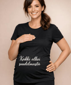 Äitiys-t-paita – Kaikki alkoi suudelmasta