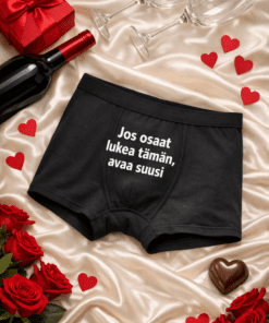 Miesten bokserit – Jos osaat lukea tämän, avaa suusi