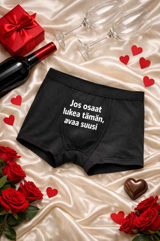 Miesten bokserit – Jos osaat lukea tämän, avaa suusi